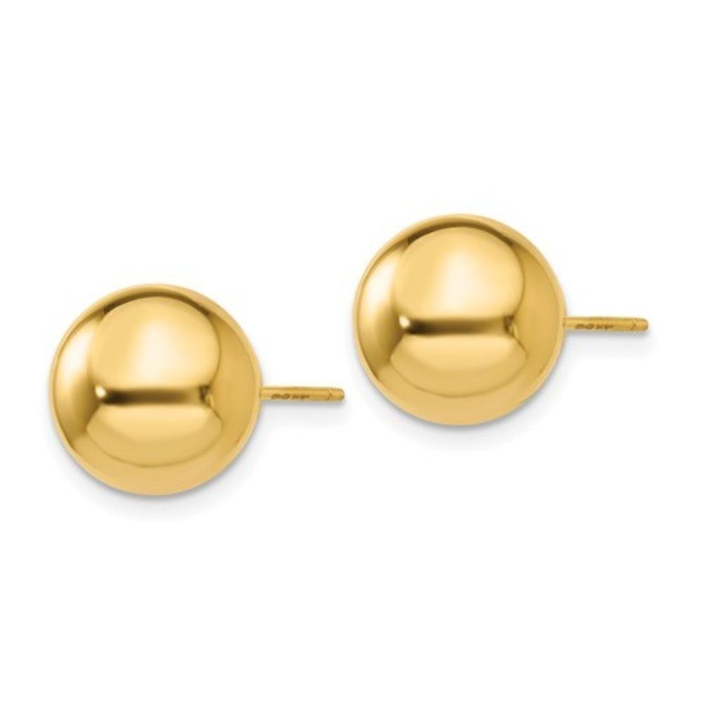 14k Polished 10mm Ball Post Earrings